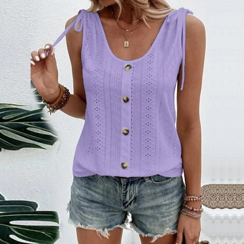 Women's Fashion T-Shirt Vest Summer Sleeveless Tank Tops Casual Solid - Busy Bee Bazaar