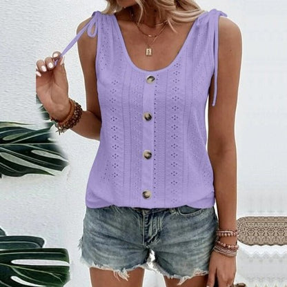Women's Fashion T-Shirt Vest Summer Sleeveless Tank Tops Casual Solid - Busy Bee Bazaar