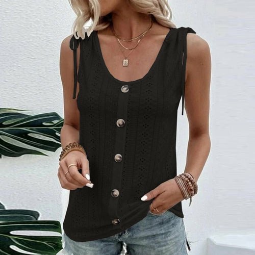 Women's Fashion T-Shirt Vest Summer Sleeveless Tank Tops Casual Solid - Busy Bee Bazaar