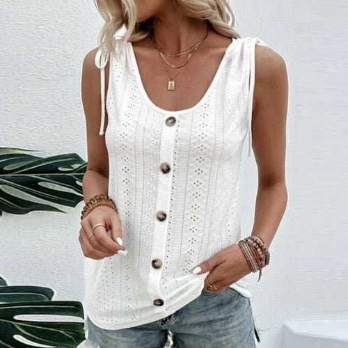 Women's Fashion T-Shirt Vest Summer Sleeveless Tank Tops Casual Solid - Busy Bee Bazaar