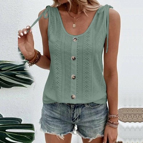 Women's Fashion T-Shirt Vest Summer Sleeveless Tank Tops Casual Solid - Busy Bee Bazaar