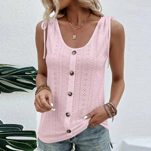 Women's Fashion T-Shirt Vest Summer Sleeveless Tank Tops Casual Solid - Busy Bee Bazaar