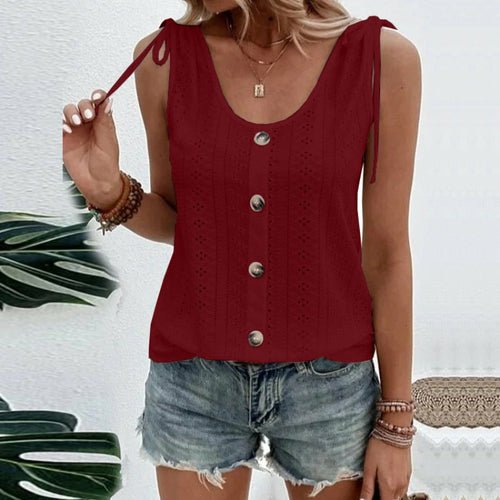 Women's Fashion T-Shirt Vest Summer Sleeveless Tank Tops Casual Solid - Busy Bee Bazaar