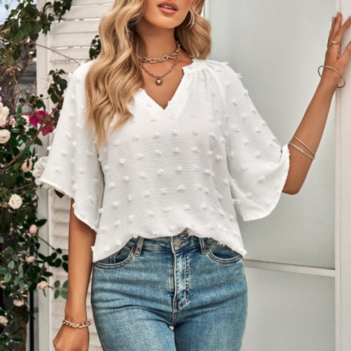 Womens V Neck Batwing Summer Top - Busy Bee Bazaar